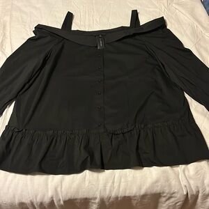 Lane Bryant, size 28, black button up blouse